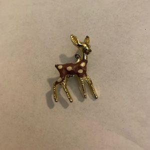 Vintage personalized Bambi/ deer brooch
